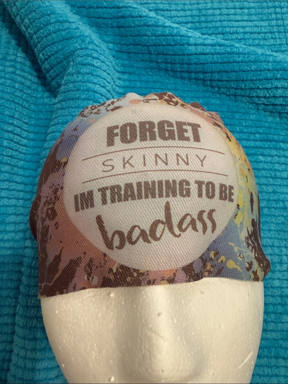 "Forget Skinny I'm training to be Badass" by Bondi Band NEW 4" headband